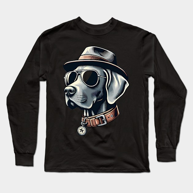 Funny Weimaraner with Sunglasses Long Sleeve T-Shirt by CreativeSparkzz